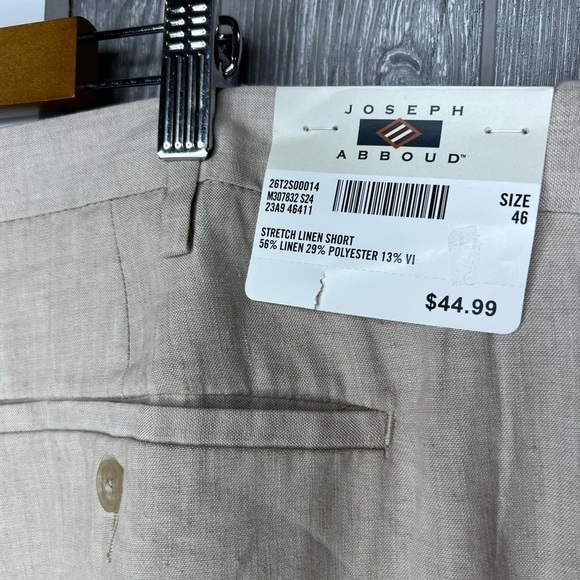 169. NWT Joseph Abboud Stretch Modern Fit Linen Shorts waist 46 - Picture 6 of 7